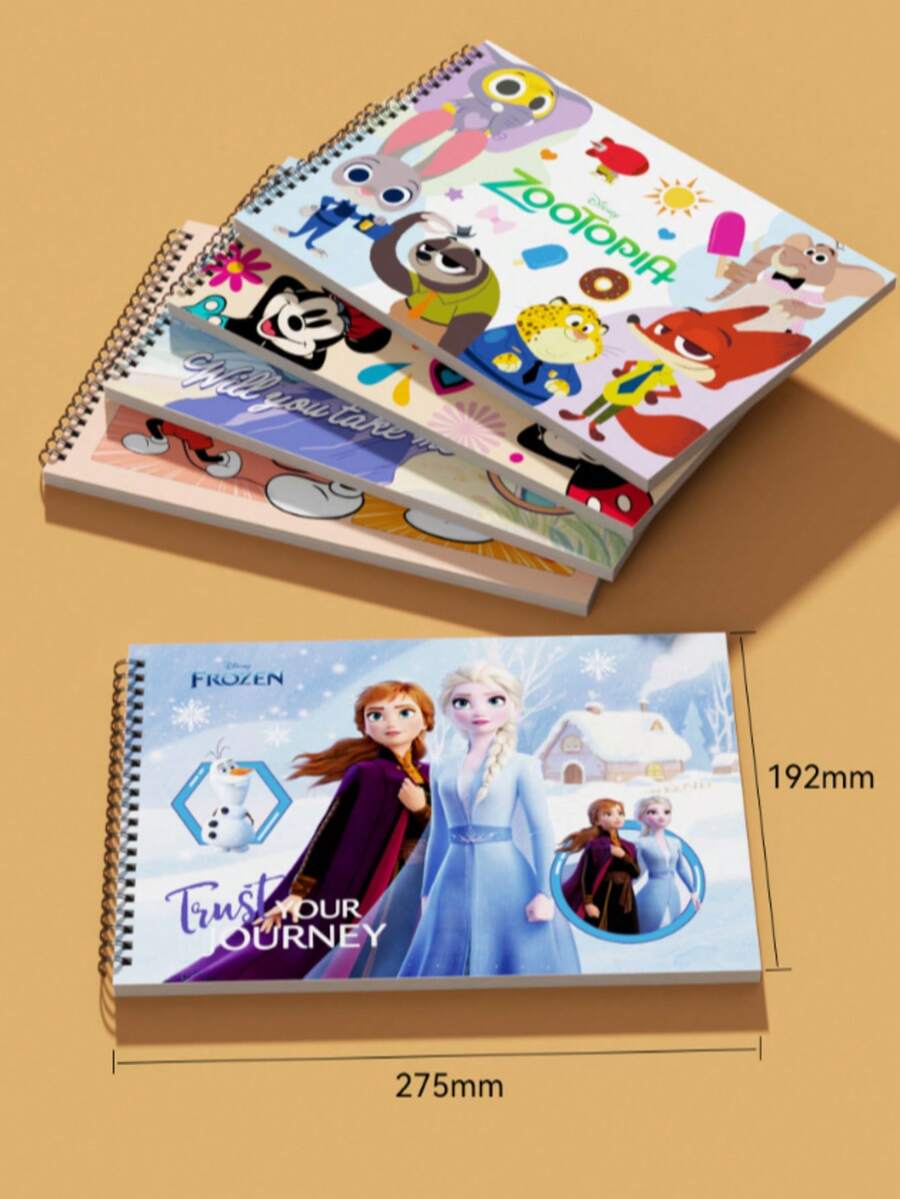 Verschiedene klassische und süße Cartoon-Muster Skizzenbücher, dicke Kunstpapiere, leere Notizbücher, Grundschul-Kunstarbeitsbücher und dekorative Aufkleber für die Schulanfang. Beinhaltet beige augenfreundliche Papiere (zufällige Muster) als Geschenk. - Einheitsgröße - Übersicht 1