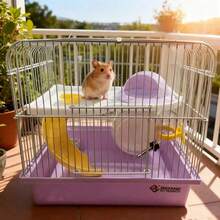 2-Layer Portable Hamster Cage - Mini Habitat With Exercise Wheel, Water Bottle And Food Bowl - Ventilated Travel Cage For Hamsters/Mice (Multiple Colors) - Multicolor - View 10