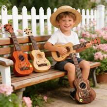 Mini Ukulele Toy For Kids, Miniature Guitar String Instrument For Music Learning And Early Rhythm Training, Lightweight Easy-To-Play Educational Musical Toy, Interactive Beginner Ukulele To Inspire Musical Interest, Hand-Eye Coordination And Auditory Development, Durable Portable Practice Instrument For Parent-Child Entertainment And Classroom Activities, Ideal For Home Play, Travel, Birthday Parties,And Holiday Gift Giving - Multicolor - View 2