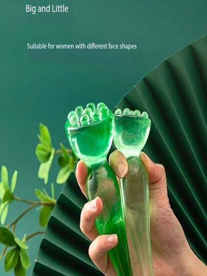 Wax-Based Thermogenic Acupoint Massage Stick, Salon-Grade Lifting & Firming Tool For Home Use, Multi-Functional, Effective Contouring & Shaping, Light Beige Absorption-Enhancing Agent, Lotus Flower Head Meridian Massage Brush, Soothing Facial Massage Tool