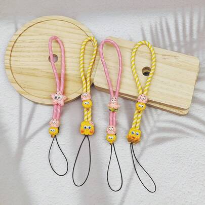 SpongeBob SquarePants سلسلة هاتف بشكل سبونج بوب وباتريك الكرتوني، سلسلة معصم قابلة للتعديل جميلة