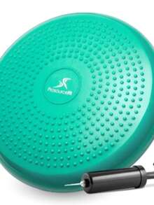 ProsourceFit Core Balance - Entrenador de Disco de 14 Pulgadas de diámetro con Bomba para Mejorar la Postura, el Fitness, la Estabilidad - Azul menta - Ver 4
