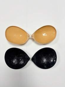 2/1片装隐形粘性文胸，增强粘性——可重复使用，无背带聚拢支撑，适用于婚纱和晚礼服