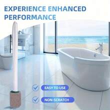 8/4/2pcs Volcanic Stone Cleaning Set, Includes 1/2pcs Long Handle Toilet Brush, Volcanic Stone Toilet Cleaner, Volcanic Stone, Toilet Cleaning Stone, Bathtub, Kitchen Sink, Grill, Tiles