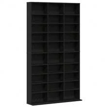 Meuble CD vidaXL avec étagère, aspect chêne noir, 101 x 23 x 177,5 cm - Noir - Voir 3