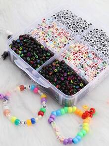 Acrylic Letter Beads Round Beads Includes Bucket Beads Soft Clay Friendship Bracelet Jewelry Making Kit 4x7mm
