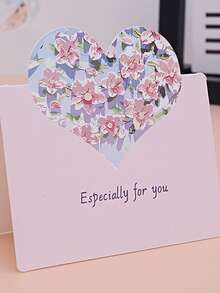 浪漫心形情人节贺卡，3D油画心形设计，创意礼品卡，艺术祝福感谢卡，手绘，新年 - 彩色 - 查看 14