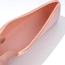 1pc Minimalist Silicone Pencil Case, Student Stationery Box Also Suitable For Travel Toiletry Makeup Bag, Solid Color Pen Pouch, Portable & Dirt-Resistant - Multicolor - View 9