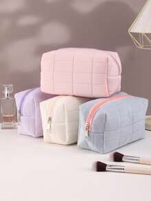 1/2/4pcs Portable Zipper Cosmetic Bag, Makeup Brush Holder, Travel Toiletry Bag, Multiple Colors And Styles Available, Multifunctional Large Capacity Makeup Pouch. Suitable For School And Office Use, Minimalist And Cute. Great Gift For Back To School, Valentine's Day, Birthday, Chinese New Year And Other Holidays, Also A Perfect Study Gift For Friends. - Multicolor - View 27