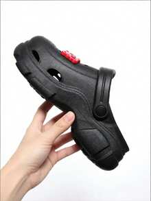 2025新款女士木屐 - 可拆卸可爱糖果吊坠，增高3厘米，单脚设计，舒适街头风，休闲日常穿搭，Y2K美学，流行时尚鞋款 - 黑色 - 查看 8