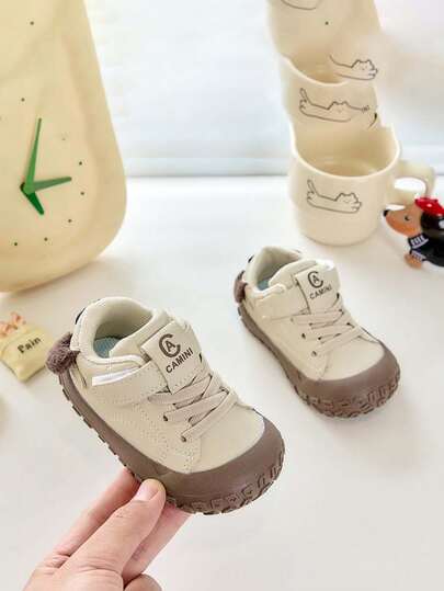 1 Pair Unisex New Low-Top Sneakers, Soft Sole Anti-Slip Anti-Kick Infant Casual Toddler Shoes, Fashion Versatile Children Running Shoes, Suitable For All Seasons