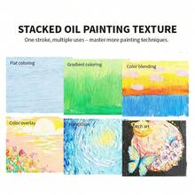 1 set 12/36/48 Colores Pasteles de aceite, Paleta clásica súper suave y conjunto de lápiz mezclable, suministros de arte profesionales para dibujar, ideal para proyectos escolares y artistas - Conjuntos - Ver 5