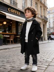 Chaqueta cortavientos estilo británico para niño preadolescente en otoño/invierno