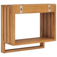 vidaXL Porte-serviette murale 35x20x35 cm Bois de teck solide - Tabac - Voir 4