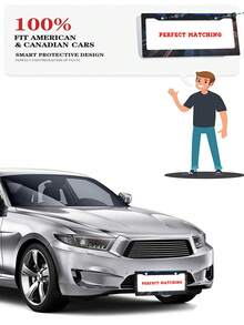 2PC Black Novelty Car - Decorative License Plate Frame, Plastic Material, 6x12 Inches, 2 - Hole Type With Screw Set, Retro And Fun, Meets US Auto Standards - 12x6 Inch - View 4