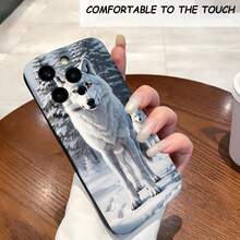 1PC Phone Case ,  White Wolf In Snowy Forest , Stylish Phone Case, Phone Decoration, All-around Lens Protection, Creative Small Gift, Funny Gift for Boys and Girls - ブラック - チェックする 1