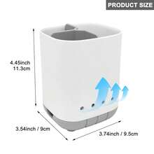 Soporte para cepillo de dientes para baño, de plástico desmontable para una fácil limpieza, multiusos, con 3 ranuras antideslizantes para organizar cepillos de dientes eléctricos y pasta de dientes, para tocador y encimera (gris) - Gris - Ver 7