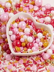 Không ăn được, chỉ dùng để trang trí. 75g/3oz Trang trí bánh cho Ngày Valentine, chủ đề hoa hồng và trái tim màu hồng, thích hợp cho việc nướng bánh, làm bánh ngọt, bánh rán, kem, bánh muffin; Vật dụng trang trí lý tưởng cho Ngày Valentine, Ngày của Mẹ và các lễ hội khác. - Nhiều màu - Xem 11