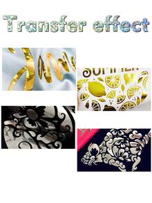HONGCAI 1 Roll 11.81*35.43in 4 Colors Soft Metallic Vinyl Small Roll, Gold, Silver, Holographic Heat Transfer Vinyl, For T-Shirts, Iron-On Transfer, Easy To Cut Permanent Vinyl - Multicolor - View 9