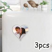 1/3个定制照片冰箱贴 - 不对称亚克力冰箱贴 - 温馨可爱特别的家居装饰 - 情侣照片冰箱贴、母女照片冰箱贴、狗狗照片冰箱贴、全家福冰箱贴、情侣礼物 - 彩色 - 查看 12