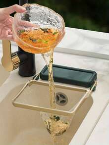 可折叠水槽滤网架 - 可折叠水槽过滤袋支架，厨房水槽排水收集器，垃圾网架，防堵塞一次性垃圾袋 - 彩色 - 查看 3