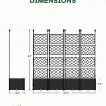 Tall Raised Garden Bed Kit With Tre-Llis - 3pcs/4pcs/7pcs Plastic Plant-Er Box, P-Rivacy Screen For Backyard Climbing Plants & Flowers - Black-4 Sections-upgrade - View 2