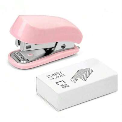 1 Set Small Mini Cute Student With 12-Gauge Stapler, Labor-Saving Household Children's Stapler, Multifunctional Office Supplies, Student Hand-Held Sturdy Stapler, Desk Stapler, Office Small Stapler, Compact Stapler, Easy To Carry, Back To School, School Supplies (Packaging Randomly)