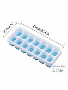 Bộ 4 khay làm đá bằng silicon, dễ lấy đá ra và dẻo, 14 ngăn, 4 màu hỗn hợp, có nắp đậy chống tràn có thể tháo rời, xếp chồng được, phụ kiện nhà bếp, dụng cụ nhà bếp nhỏ. - Nhiều màu - Xem 4