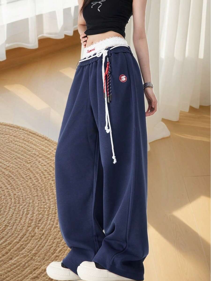 Women Pants - Navy Blue - View 1