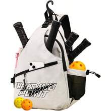 Pickleball Bag, Adjustable Large Capacity Pickleball Crossbody Backpack For Women Men, Sling Padel Bag Hold 2 To 4 Paddles With Multiple Compartments, Wet Safety Pocket Fence Hook - Pickleball Bag - Grey - View 2