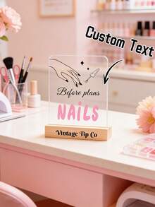 Bảng trưng bày hình dạng nghệ thuật móng tay cá nhân hóa, Giá đỡ trưng bày móng tay acrylic tùy chỉnh chữ (có đế gỗ), Bảng trưng bày hình dạng nghệ thuật móng tay màu hồng tươi, Bảng ảnh nghệ thuật móng tay acrylic, Trang trí tiệm nail, Phụ kiện chụp ảnh, Phụ kiện nghệ thuật móng tay acrylic trong suốt, Bảng trưng bày nghệ thuật móng tay để bàn, Quà tặng cho kỹ thuật viên làm móng, Biển hiệu tiệm làm đẹp, Biển hiệu nghệ thuật móng tay trên mạng xã hội, Quà tặng cho nữ, Quà tặng cho kỹ thuật viên làm móng, Trang trí tiệm làm đẹp - Nhiều màu - Xem 3