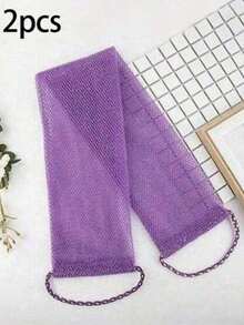 2pcs Mesh Exfoliating Back Long Net Bath Scrub Towel Set,Double-Sided For Gentle,Rough Exfoliation, Effective Body Scrub, Back Scrubber For Shower Use,Premium Mesh Material, Convenient Strap Towel Design, Loofah Towel, Body Sponge For Smooth Skin,Great For Daily Use - Multicolor - View 12