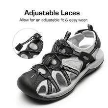 Sandalias de Senderismo para Mujer, Sandalias Deportivas para Dama Huaraches para Mujer - Negro - Ver 8