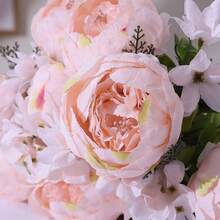 Duovlo Springs Flowers Artificial Silk Peony Bouquets Wedding Home Decoration,Pack Of 1 (Spring Pure Pink),20.87*3.5,SpringPurePink - SpringPurePink - 查看 6