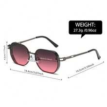 Unisex Asymmetrical Geometric Frame Glasses, Hollow Geometric Arm Design, Suitable For Outdoor Travel And Photography Styling