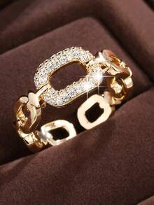 1pc Versatile Cubic Zirconia Inlaid Open Ring - Open Ring - View 13
