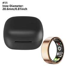 男女通用智能戒指健身追踪器 - 防水健康戒指，具备睡眠追踪、心率和血氧监测、家庭健康护理、步数和卡路里计数、手势滑动视频播放、内置动作手势功能、佩戴舒适（15/20mAh 可充电电池）