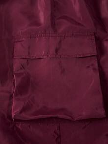 Teen Girl Casual Numeric Print Short Sleeve T-Shirt And Cargo Pants Set - Burgundy - View 5