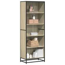 Larryhot Estantería madera de ingeniería roble Sonoma 60x35x170,5 cm, Fácil de montar, elegante y hermoso, y conveniente para almacenar artículos, es una opción ideal para el almacenamiento y la decoración del hogar. - Marrón - Ver 1
