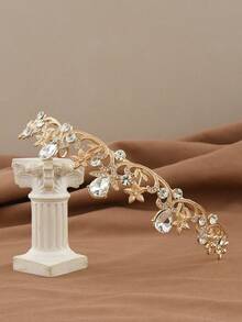 1pc Minimalist Floral Crown, Adorable Princess Style Headpiece Suitable For Bride Wedding, Birthday Party, Holiday Costume, Princess And Knight Themed Events - Gold - View 4