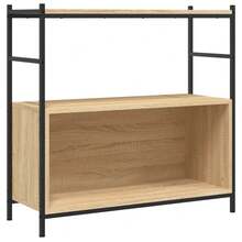 Larryhot Estantería hierro madera ingeniería roble Sonoma 80x30x78,5 cm, Fácil de montar, elegante y hermoso, y conveniente para almacenar artículos, es una opción ideal para el almacenamiento y la decoración del hogar. - Marrón - Ver 2