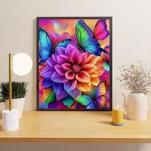 CSZPPQAF 5D Diamond Painting Kits For Adults, Flower Butterfly Diamond Art Kits For Adults Beginner, DIY Full Drill Diamond Dots Gem Painting For Home Decor 12x16 Inch - JK911-1 - 查看 3