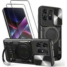 Case For Moto Edge 50 Pro Capa Case - With Screen Protector And Built-In Phone Stand - Black, 37323469 - 亮橙色 - 查看 1