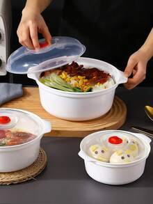 3pcs Microwave Bowls With Lids, Ramen Noodle Soup Bowls, Mixing Bowls, Food Storage Cookware, Suitable For Kitchen, Office, Dorm - Multicolor - View 7