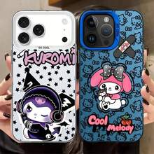 Funda para teléfono 16e 11 12 13 Pro Max 17 14 15 16 Plus, carcasa suave Sanrio Cool Kuromi Melody - Mix05 - Ver 3