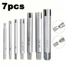 7pcs M4-M14 High Speed Steel Broken Tap Extractor Broken Tap Removal Tool Kit - Silver - View 3