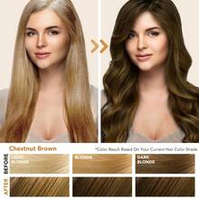 FVQUHVO Brown Hair Dye Shampoo 3 In 1,Instant Chestnut Brown Shampoo Hair Dye Kit For Gray Hair Coverage, Long-Lasting Hair Color Shampoo For Men & Women, Simpler Root Touch-Up, Natural Plant Extracts - Chestnut Brown - 查看 2