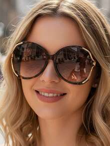 1pc Minimalist Versatile Y2K Punk Large Frame Fashion Fashion Glasses, Suitable For Holidays, Parties, Personalized, And Artistic Style - Multicolor - View 3