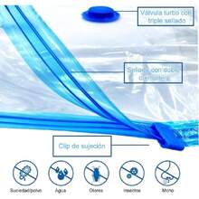 11 Bolsas de almacenamiento de vacío, Bolsas de compresión al vacio con bomba de mano, Vacuum storage bags bolsas ahorradoras de espacio para ropa, guardar edredones, cobijas,37365474 - Amarillo - Ver 6