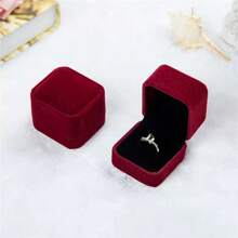 3pcs Velvet Ring Gift Box Set, Small Ring Storage Box Suitable For Proposal, Wedding, Engagement, Christmas And Other Occasions, Also Can Be Used As Display Box For Rings, Earrings And Studs, Suitable For Women And Girls. Velvet Ring Box, Jewelry Box, Badge Box, Jewelry Box, Also Suitable For Mother's Day And Back To School Season, Makeup Room Decor - Multicolor - View 7